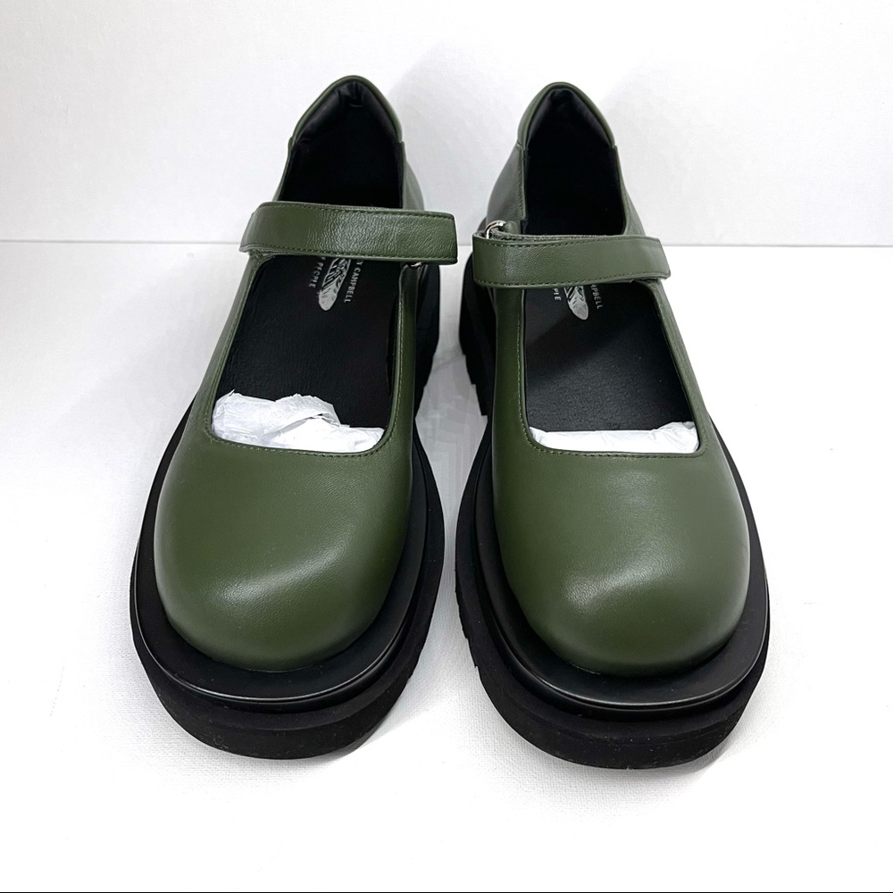 JEFFREY CAMPBELL FREE PEOPLE — PIPER PLATFORM MARY JANES, OLIVE, SIZE US 6.5 - Picture 7 of 17